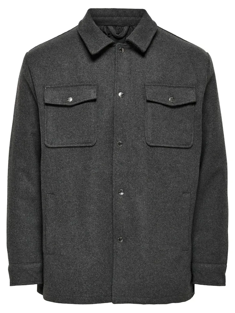 ONSCREED LOOSE WOOL JACKET OTW dark grey melange