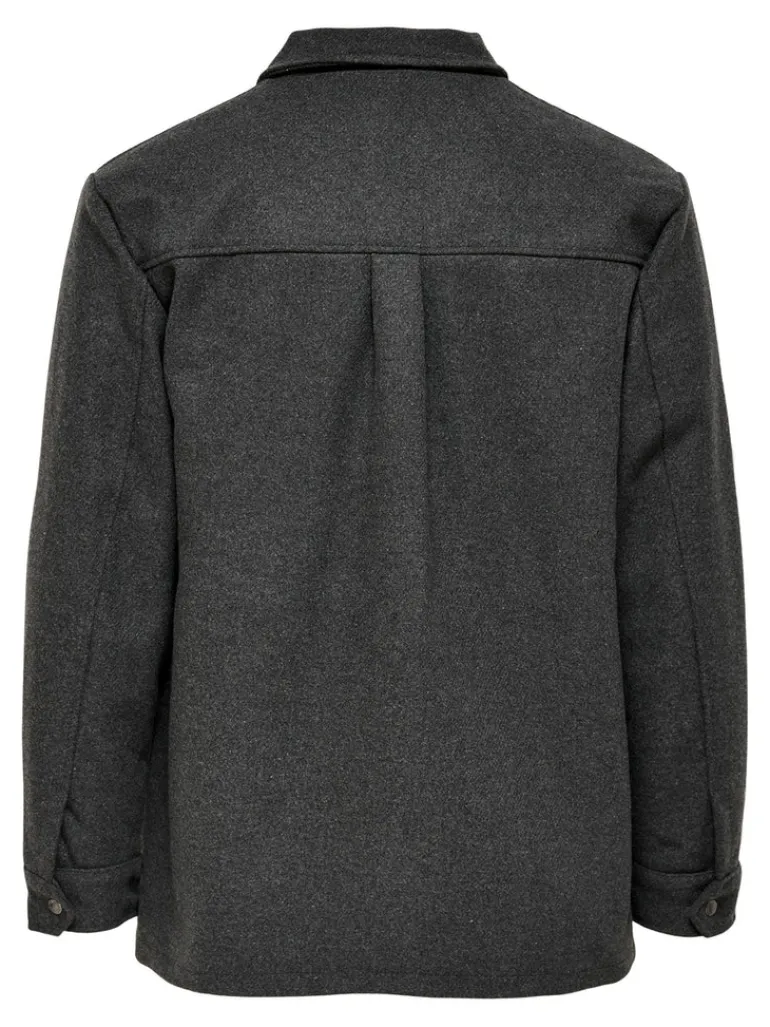 ONSCREED LOOSE WOOL JACKET OTW dark grey melange