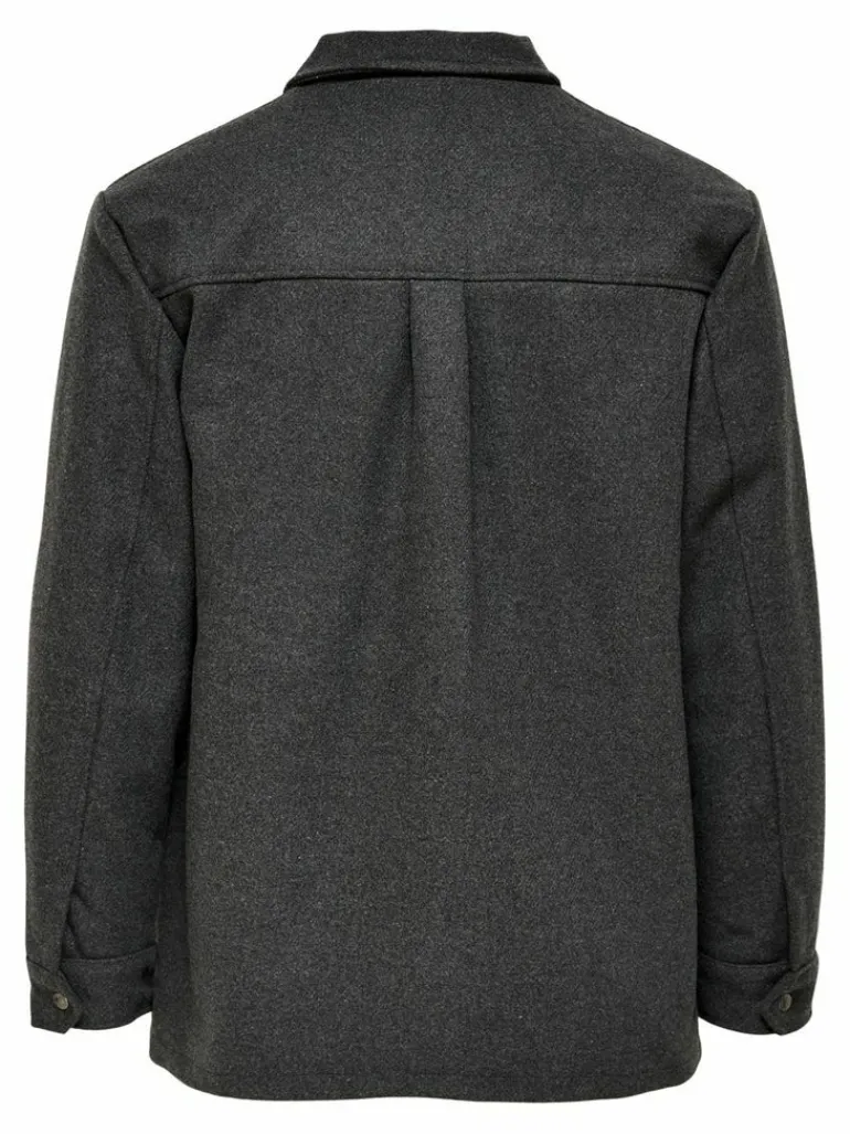 ONSCREED LOOSE WOOL JACKET OTW dark grey melange