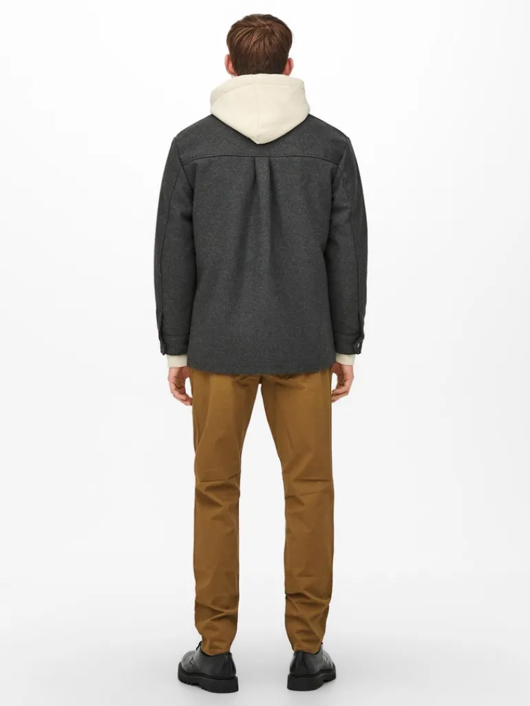 ONSCREED LOOSE WOOL JACKET OTW dark grey melange