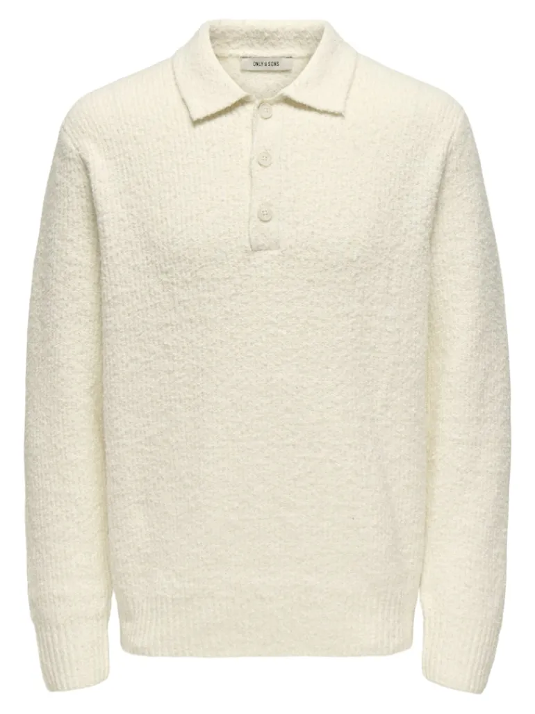 ONSDALE RLX LS POLO KNIT NOOS gardenia