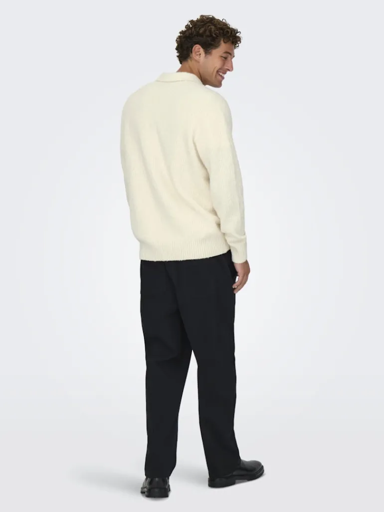 ONSDALE RLX LS POLO KNIT NOOS gardenia