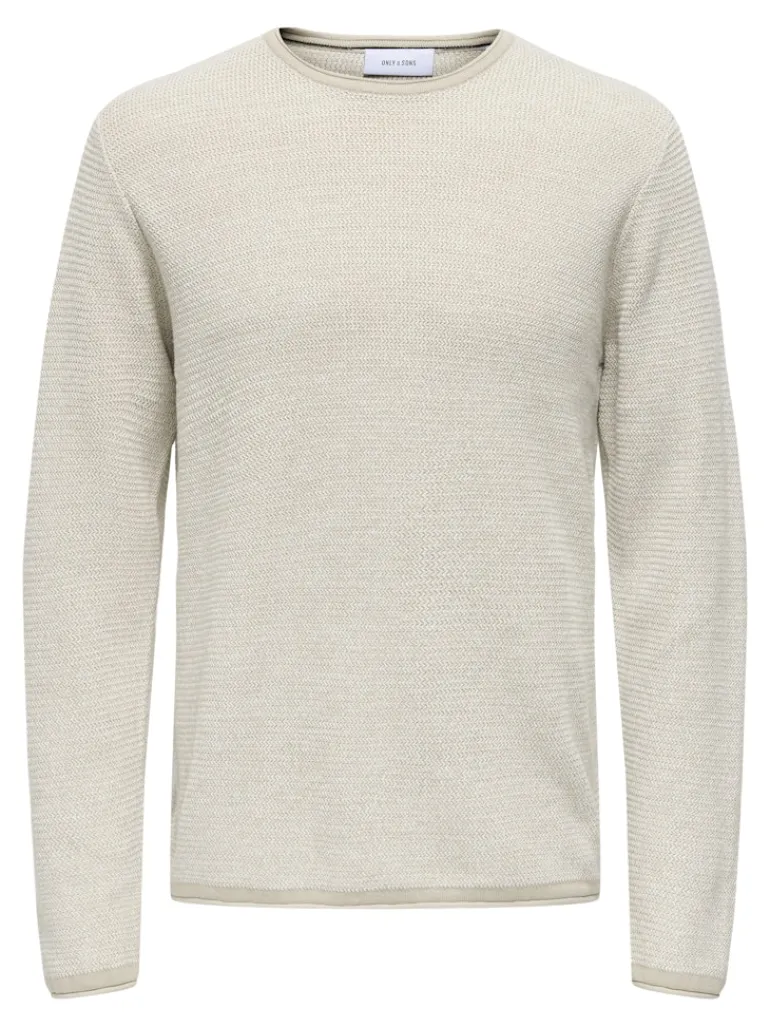 ONSERIC REG 12 STRUC CREW KNIT NOOS silver lining2