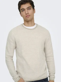 ONSERIC REG 12 STRUC CREW KNIT NOOS silver lining2