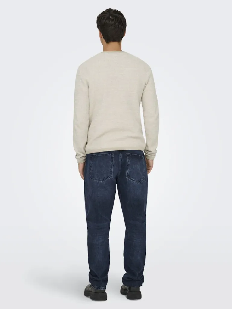ONSERIC REG 12 STRUC CREW KNIT NOOS silver lining2