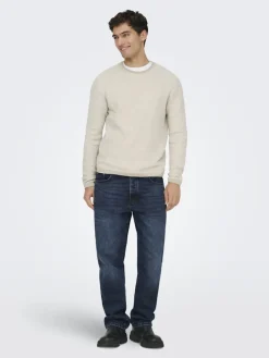 ONSERIC REG 12 STRUC CREW KNIT NOOS silver lining2