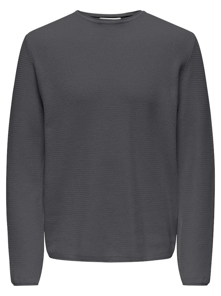 ONSERIC REG 12 STRUC CREW KNIT NOOS grey pinstripe