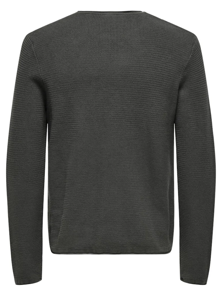 ONSERIC REG 12 STRUC CREW KNIT NOOS grey pinstripe