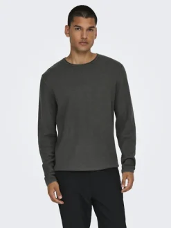 ONSERIC REG 12 STRUC CREW KNIT NOOS grey pinstripe