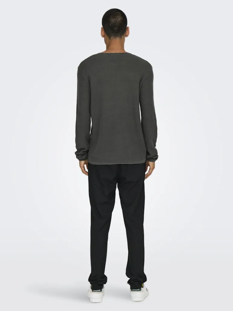 ONSERIC REG 12 STRUC CREW KNIT NOOS grey pinstripe