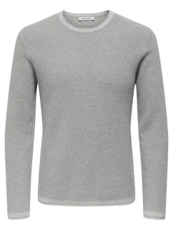 ONSERIC REG 12 STRUC CREW KNIT NOOS light grey melange