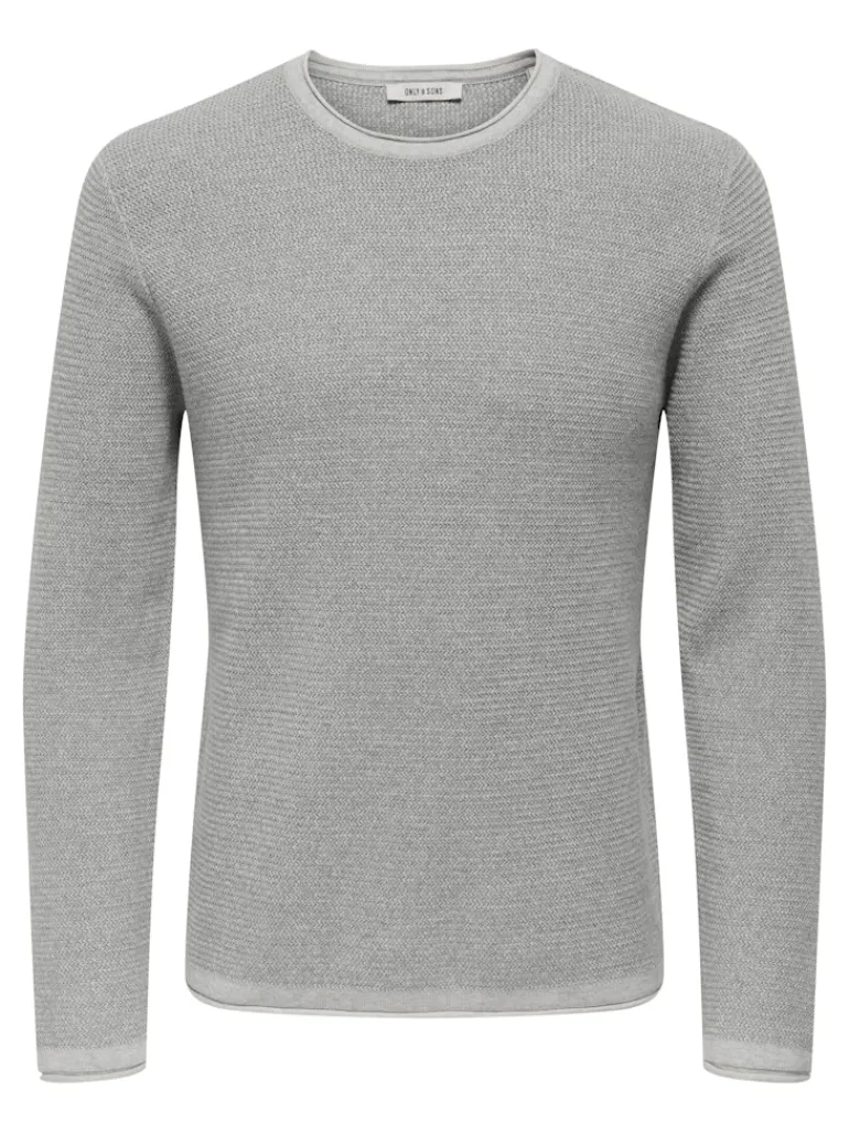 ONSERIC REG 12 STRUC CREW KNIT NOOS light grey melange