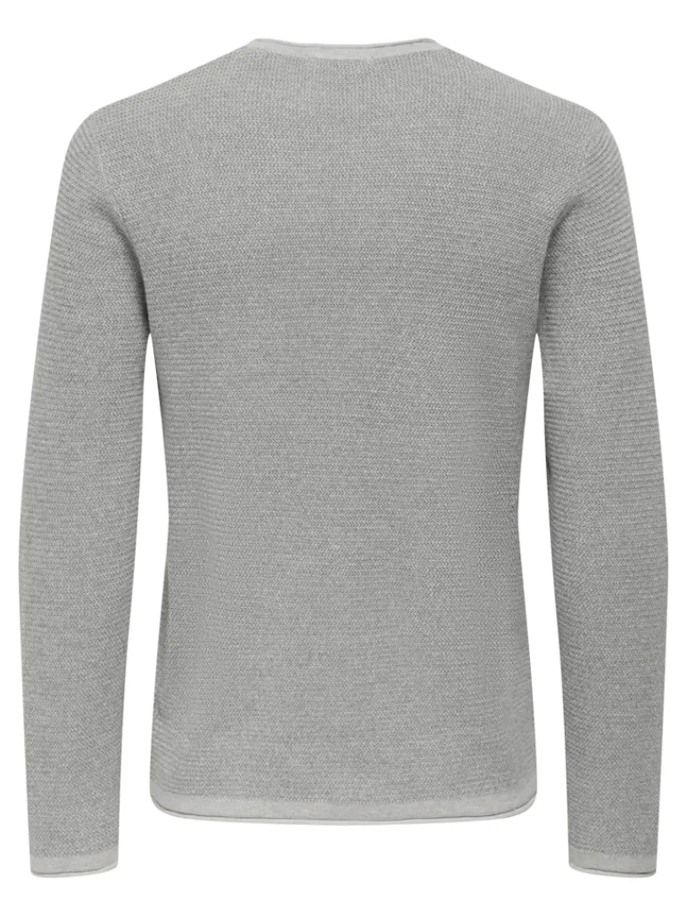 ONSERIC REG 12 STRUC CREW KNIT NOOS light grey melange