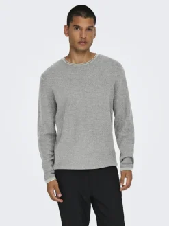 ONSERIC REG 12 STRUC CREW KNIT NOOS light grey melange