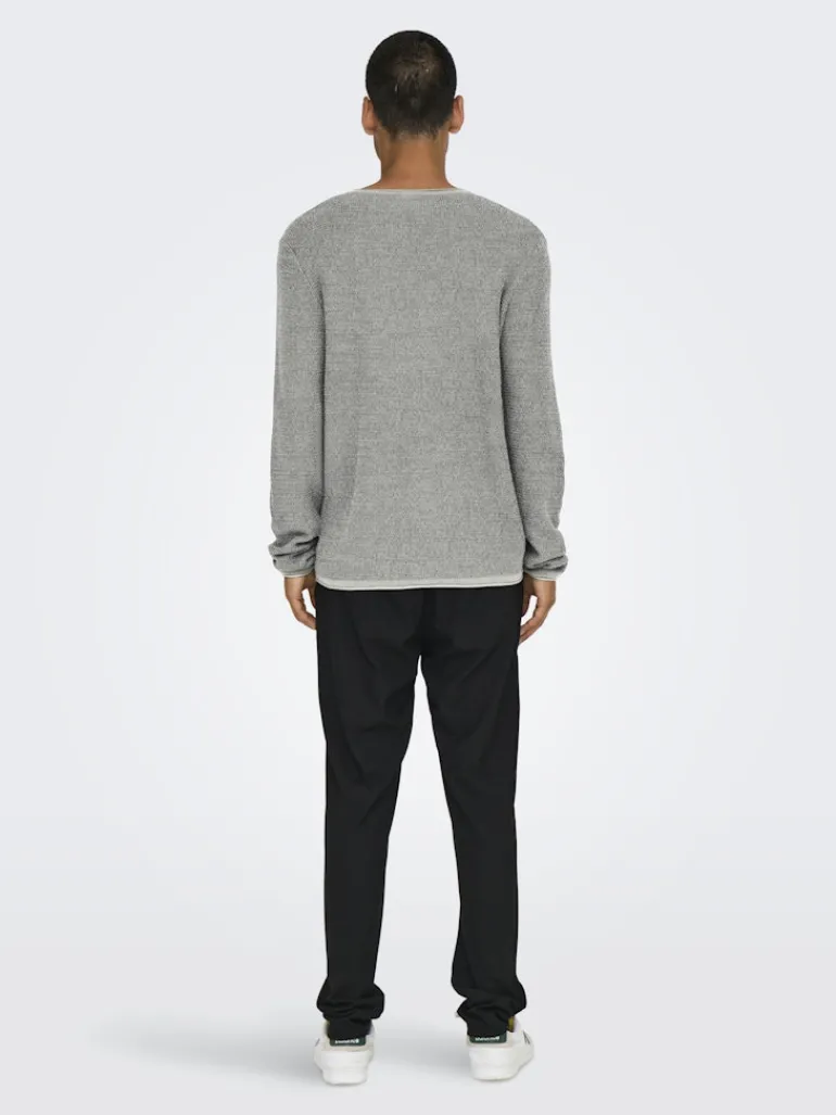ONSERIC REG 12 STRUC CREW KNIT NOOS light grey melange