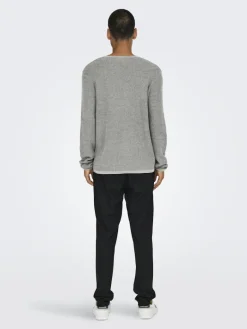 ONSERIC REG 12 STRUC CREW KNIT NOOS light grey melange