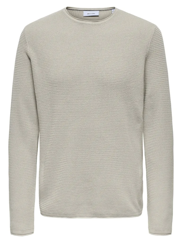 ONSERIC REG 12 STRUC CREW KNIT NOOS silver lining1