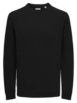 ONSETHAN LIFE REG 7 CREW KNIT NOOS black
