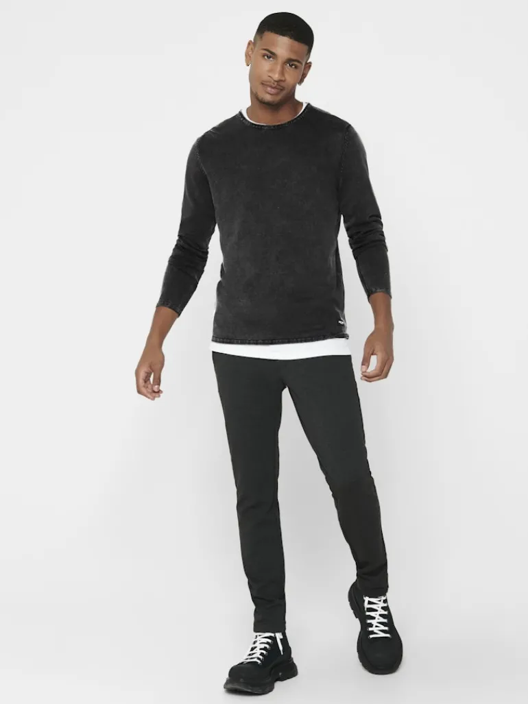 ONSGARSON 12 WASH CREW KNIT black