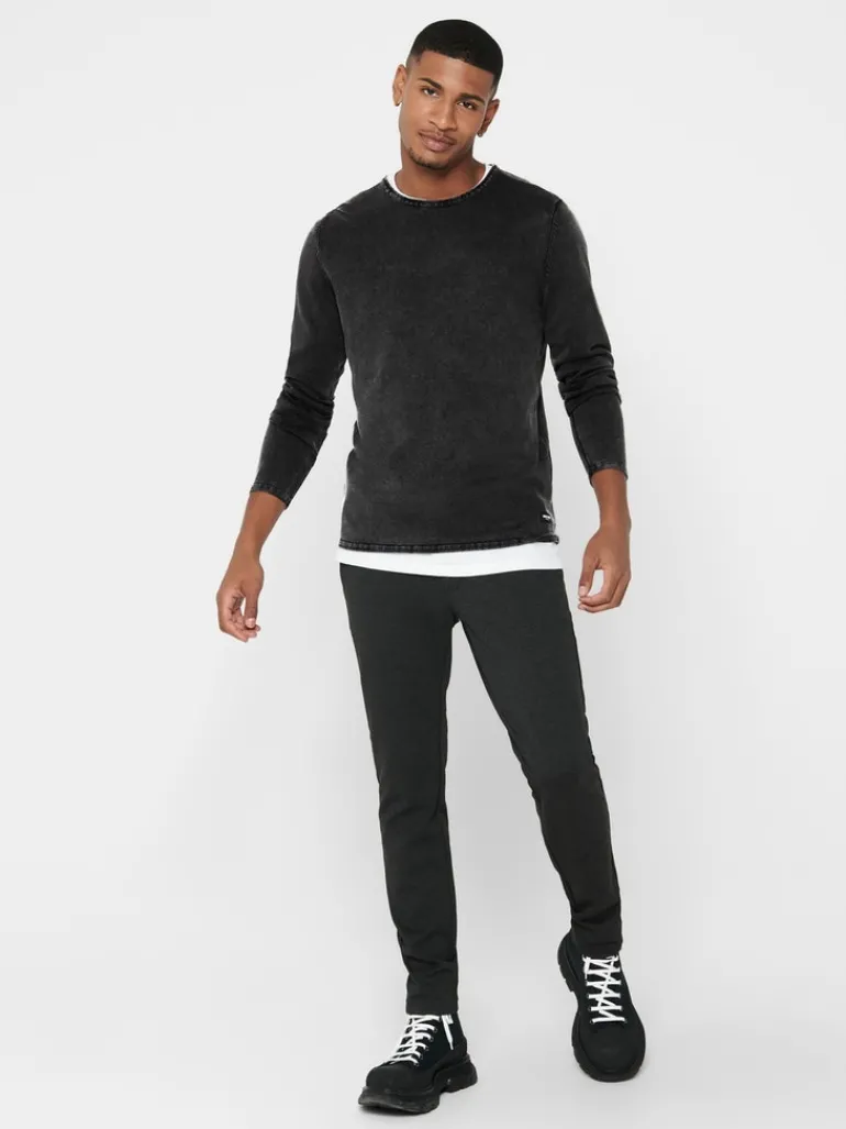 ONSGARSON 12 WASH CREW KNIT black
