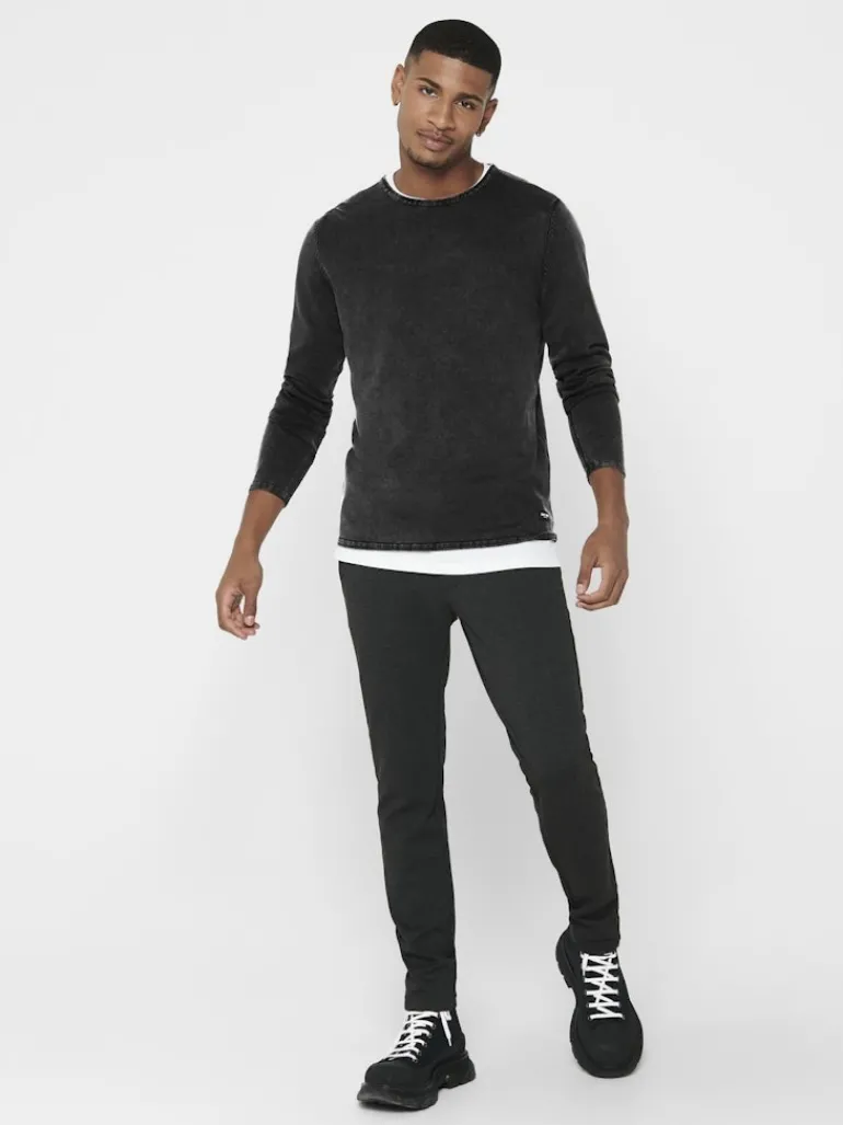 ONSGARSON 12 WASH CREW KNIT black