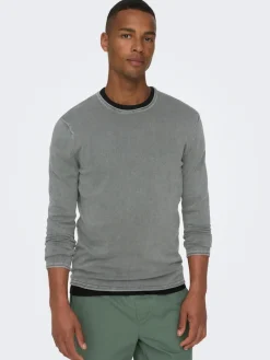 ONSGARSON 12 WASH CREW KNIT castor gray