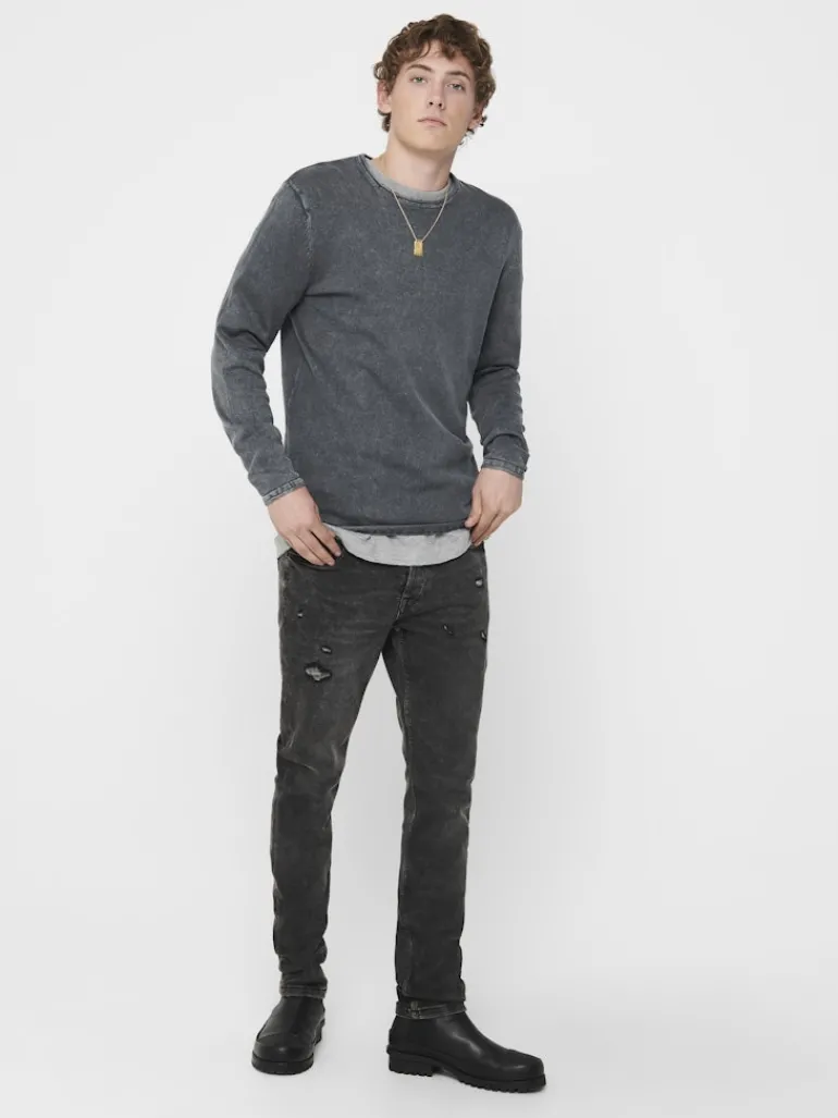 ONSGARSON 12 WASH CREW KNIT ombre blue
