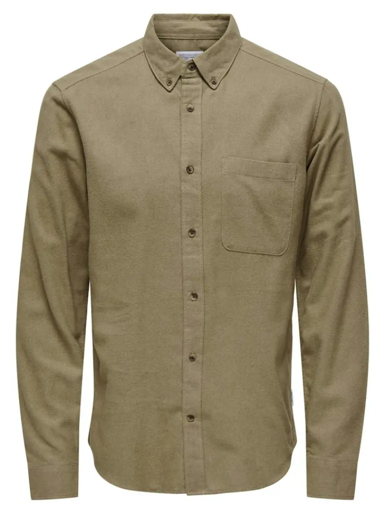 ONSGUDMUND SLIM 1-PKT SOLID SHIRT NOOS chinchilla