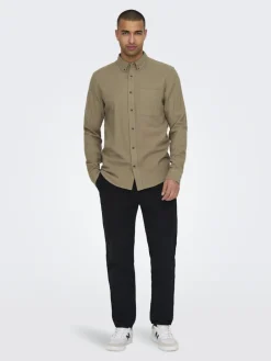 ONSGUDMUND SLIM 1-PKT SOLID SHIRT NOOS chinchilla