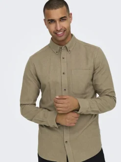 ONSGUDMUND SLIM 1-PKT SOLID SHIRT NOOS chinchilla