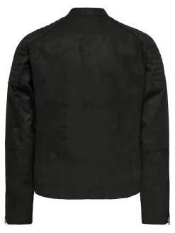 ONSGUS FAUX SUEDE RACER JACKET OTW NOOS black