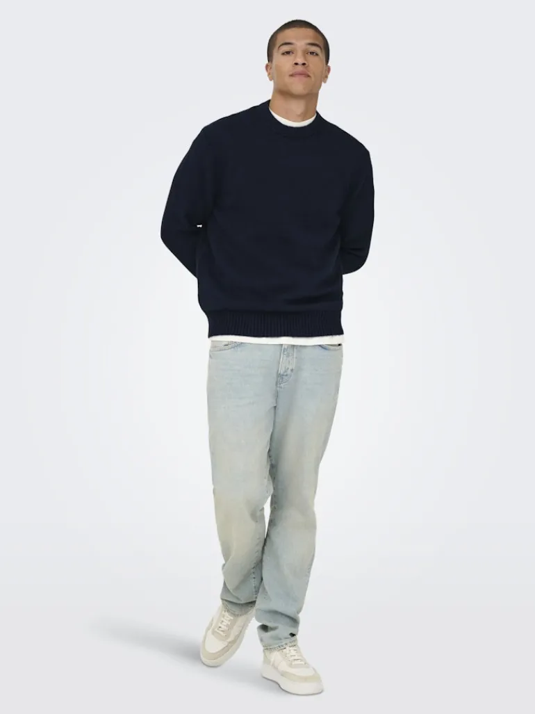 ONSJAMES RLX CREW KNIT NOOS dark sapphire