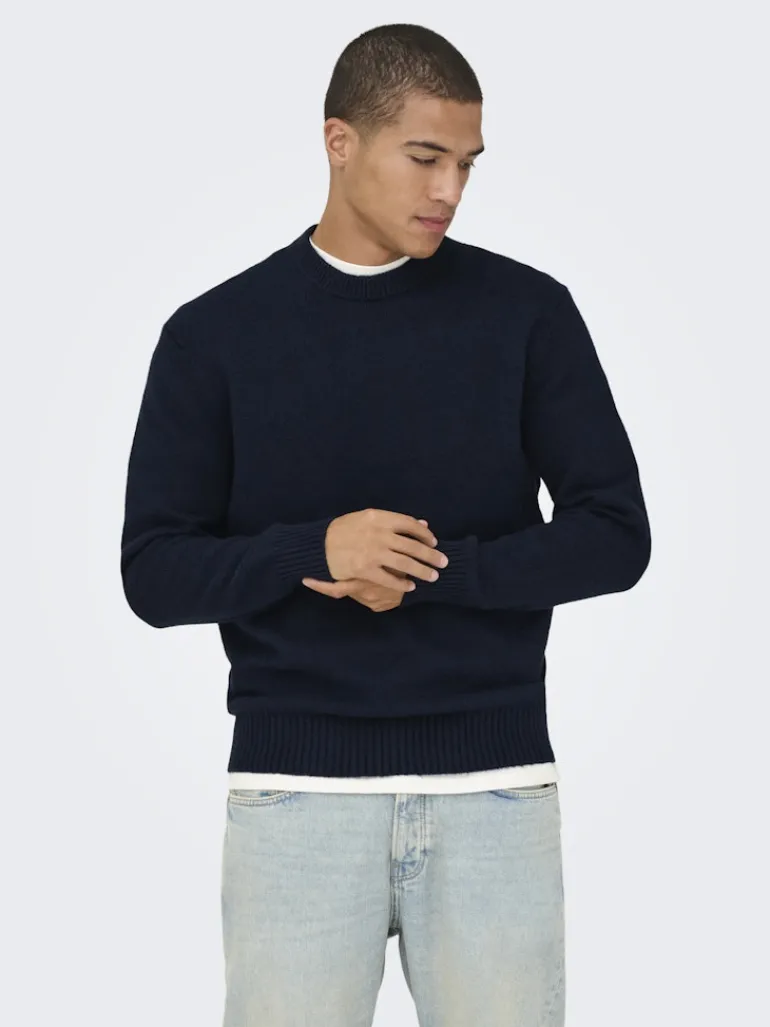 ONSJAMES RLX CREW KNIT NOOS dark sapphire