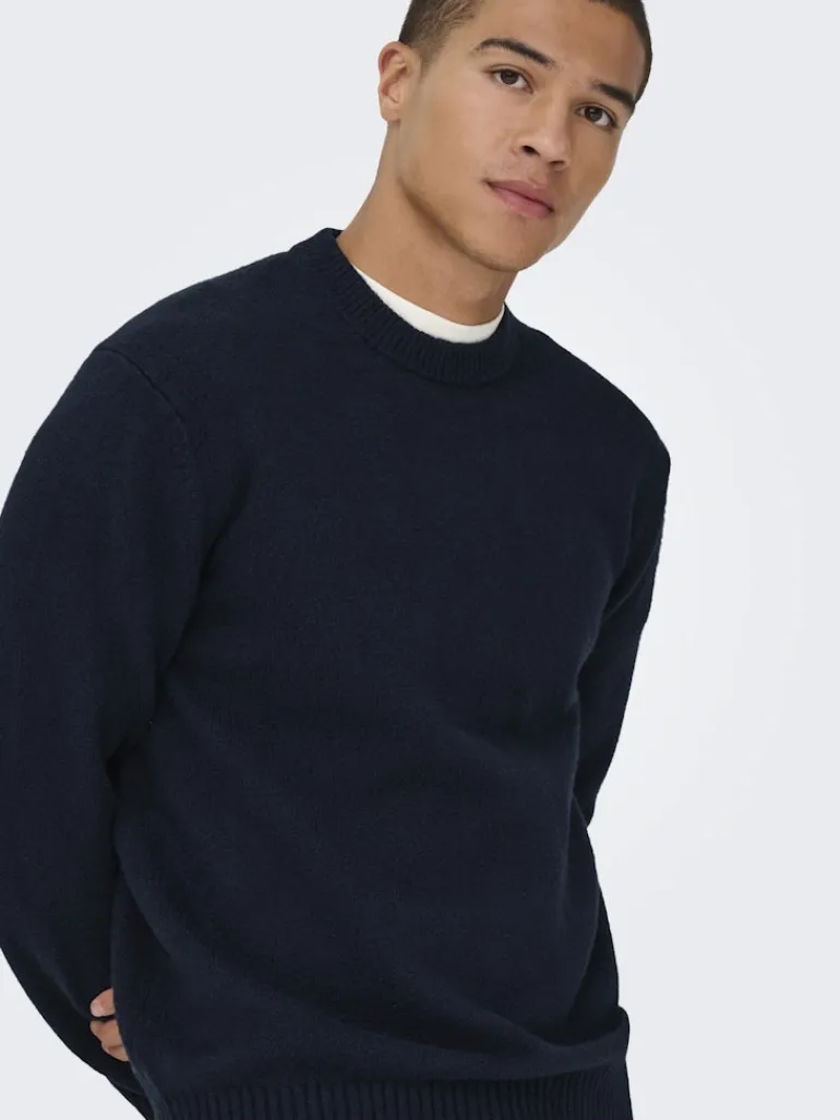 ONSJAMES RLX CREW KNIT NOOS dark sapphire