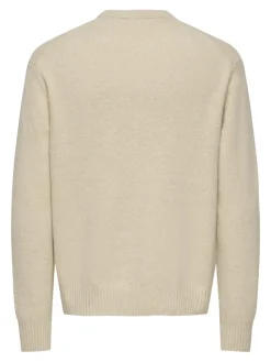 ONSJAMES RLX CREW KNIT NOOS oatmeal