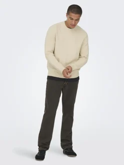 ONSJAMES RLX CREW KNIT NOOS oatmeal
