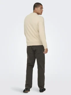 ONSJAMES RLX CREW KNIT NOOS oatmeal
