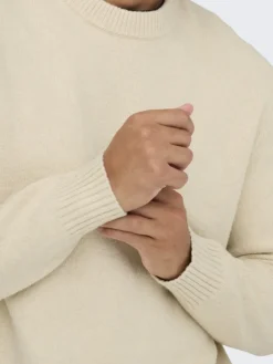 ONSJAMES RLX CREW KNIT NOOS oatmeal
