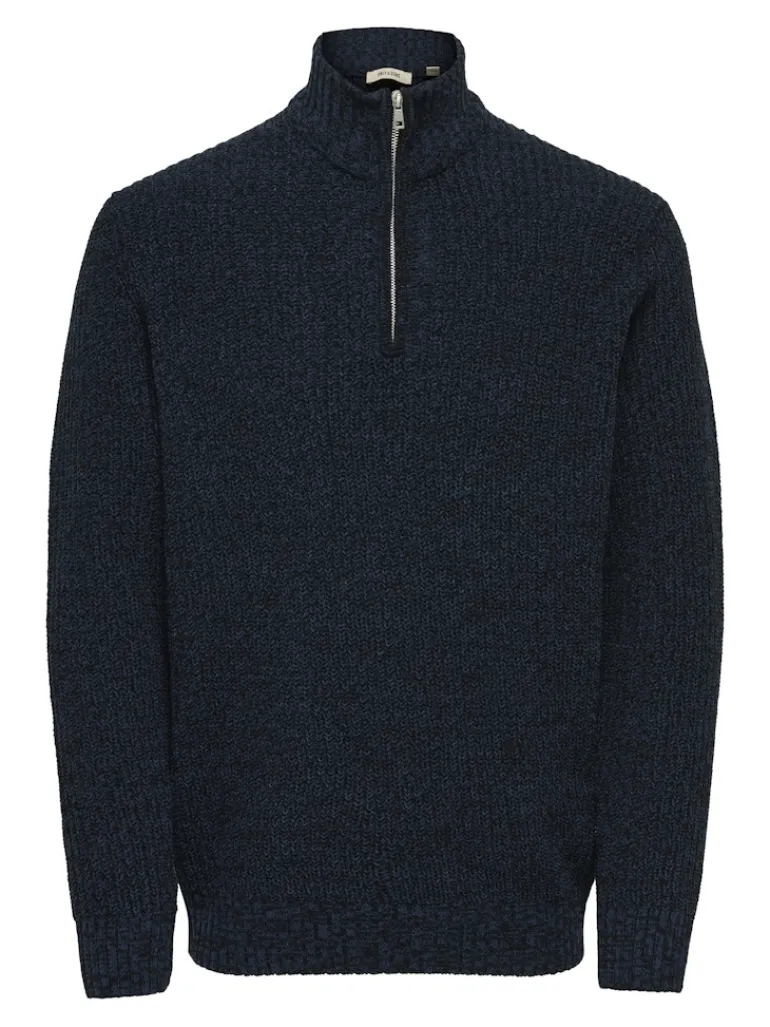 ONSJOIN REG LS HIGH NECK KNIT CAMP dark sapphire