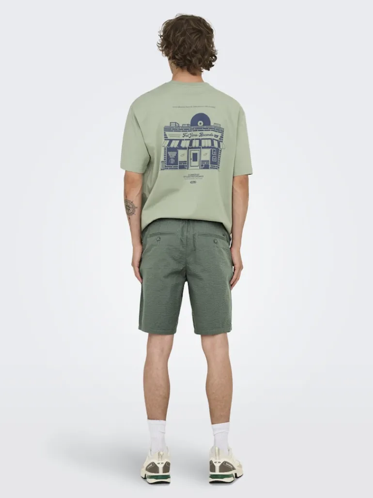 ONSLEO LIFE 0009 SEERSUCKER SHORTS NOOS castor gray