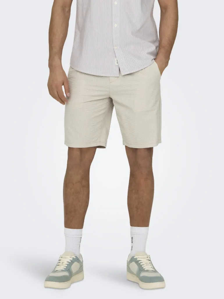ONSLEO LIFE 0009 SEERSUCKER SHORTS NOOS silver lining