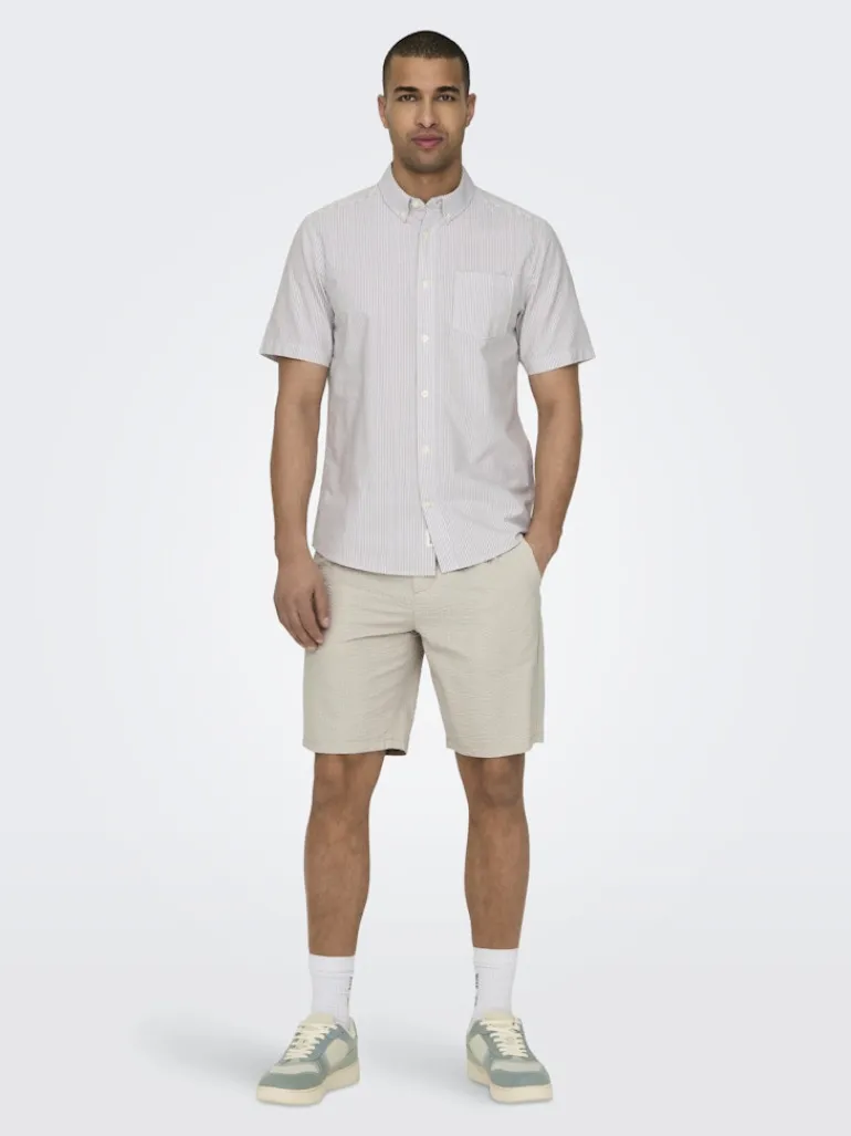 ONSLEO LIFE 0009 SEERSUCKER SHORTS NOOS silver lining
