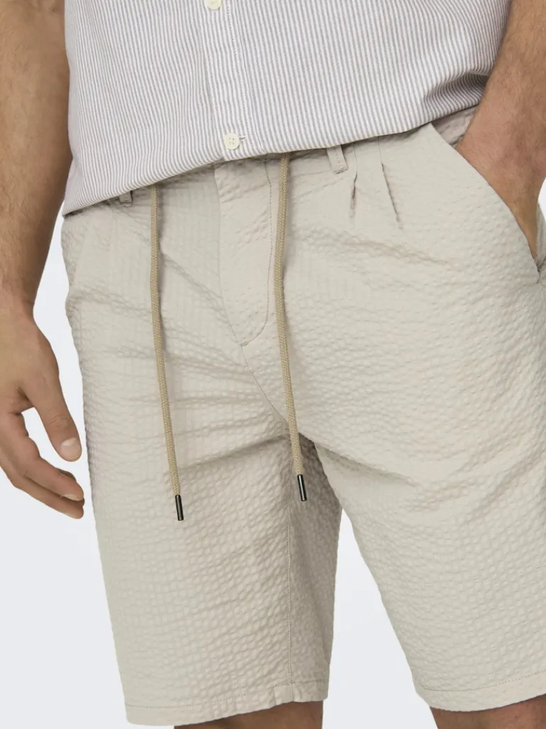 ONSLEO LIFE 0009 SEERSUCKER SHORTS NOOS silver lining