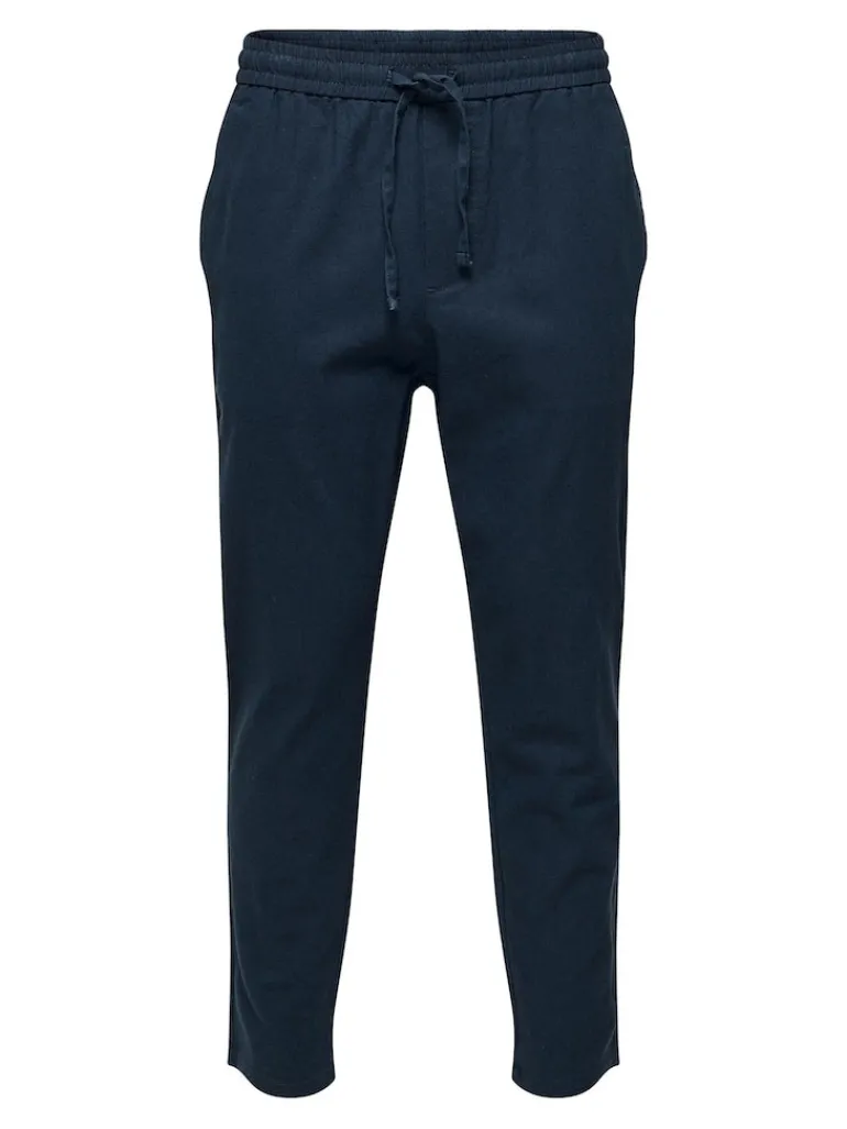 ONSLINUS CROP 0007 COT LIN PNT NOOS dark navy