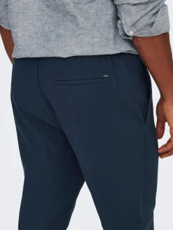 ONSLINUS CROP 0007 COT LIN PNT NOOS dark navy