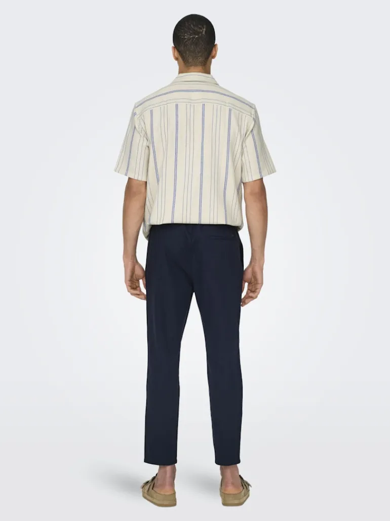 ONSLINUS CROP 0007 COT LIN PNT NOOS dark navy