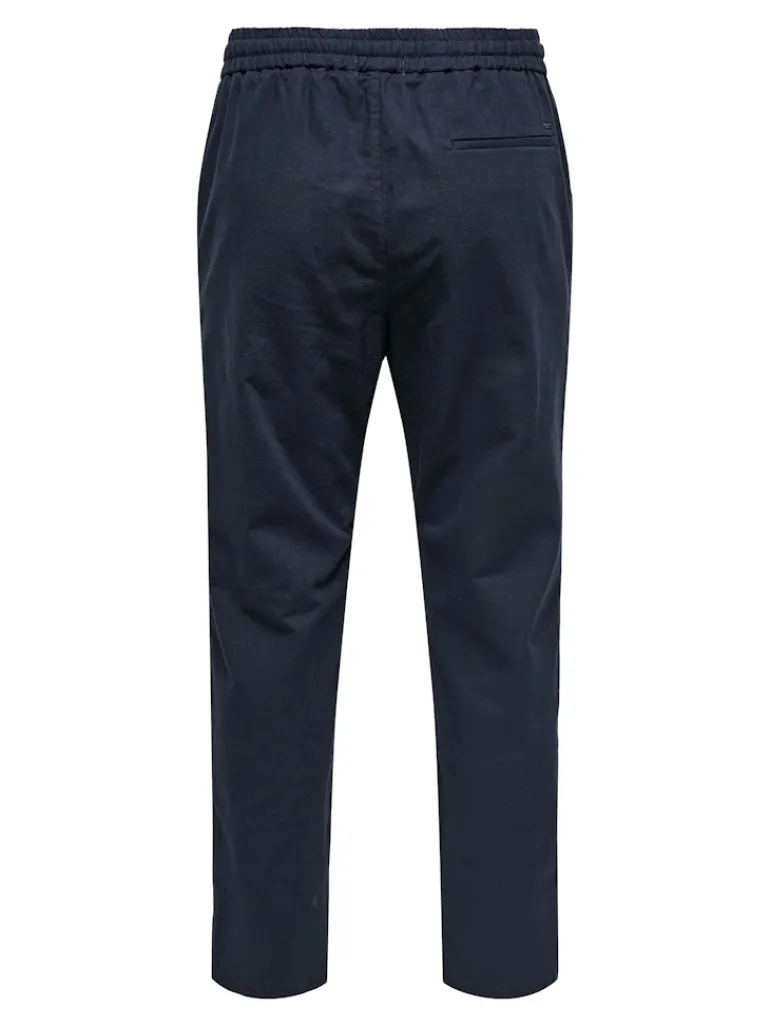 ONSLINUS CROP 0007 COT LIN PNT NOOS dark navy
