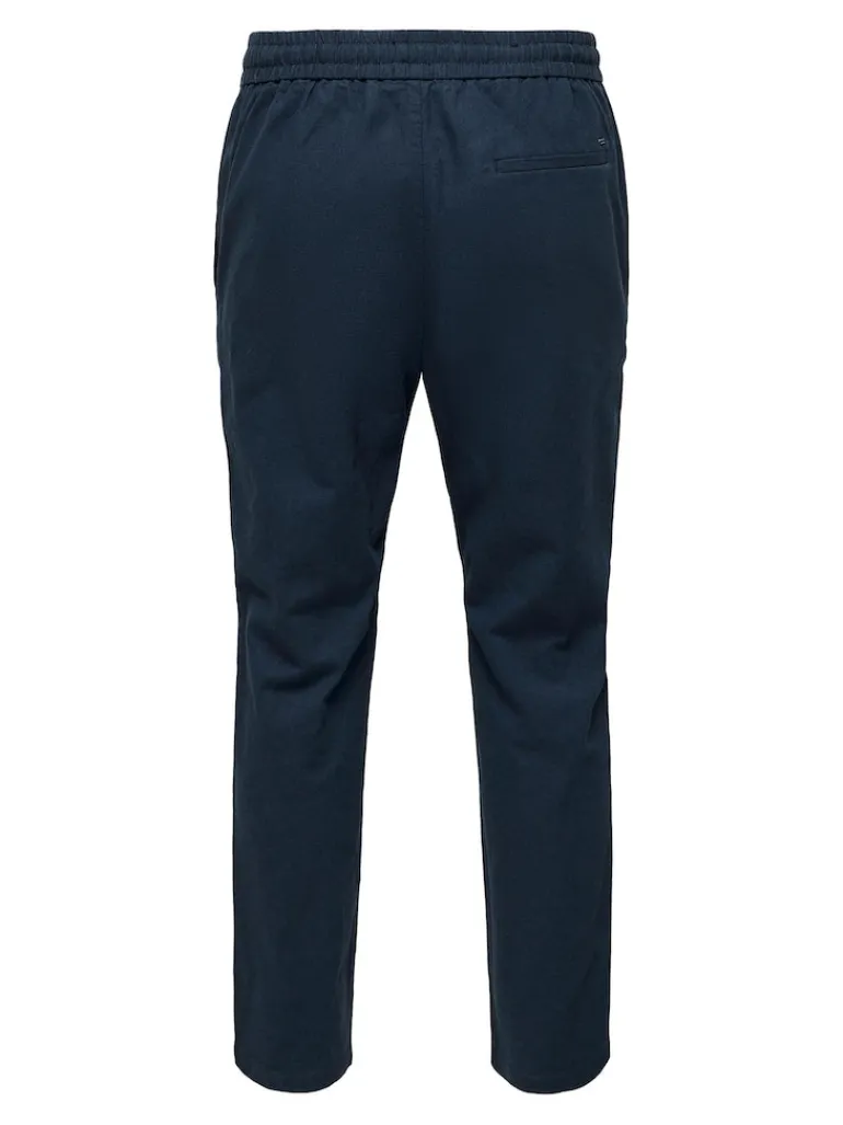ONSLINUS CROP 0007 COT LIN PNT NOOS dark navy