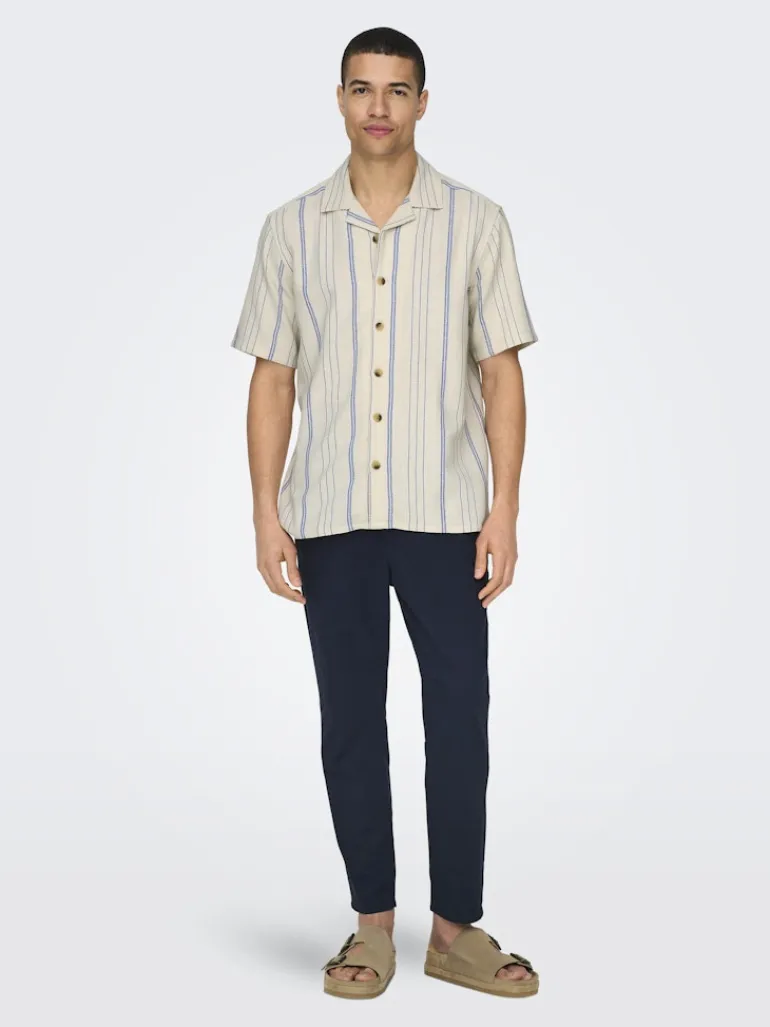 ONSLINUS CROP 0007 COT LIN PNT NOOS dark navy