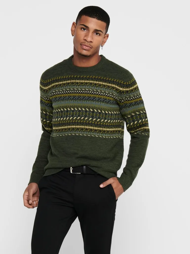 ONSLUDVIG 7 CHEST JAQ KNIT deep depths